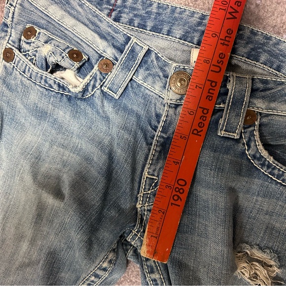 True Religion BOBBY BIG T Women's Distressed  Flared Jeans Size 29 Vintage USA - Picture 9 of 10